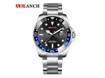 Casual Steel Watch Submariner 305 - Preto e Azul 