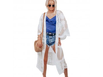 Kimono Longo Bordado 