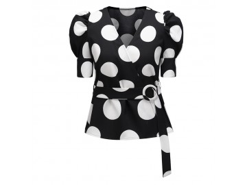 Blusa Vintage Bolinhas - Preto 