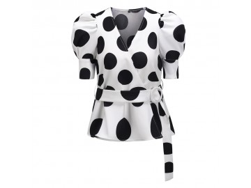Blusa Vintage Bolinhas - Branco 