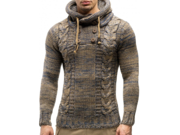 Pullover Masculino Half Button - Bege 