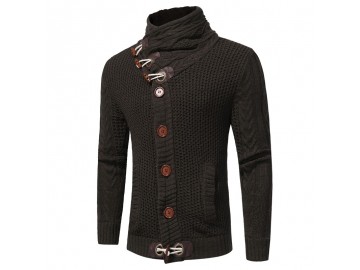 Cardigan Masculino Design Rolê Elegante - Cinza Escuro 