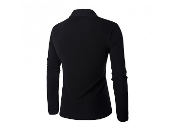 Cardigan Masculino Elegante Design Lapela - Preto