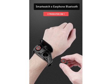 Smart M1 - 2 em 1 - Pulseira Inteligente e Fone de Ouvido Bluetooth